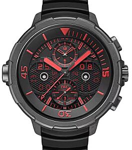 IWC Aquatimer Perpetual Calendar Digital Date-Month Ceratanium 49mm Rubber Strap Black Red Dial IW379405 - BRAND NEW