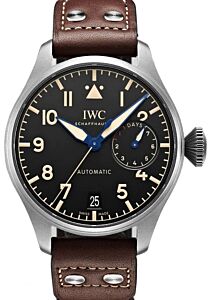 IWC Big Pilot's Watch Heritage Titanium Black Dial & Leather Strap IW501004