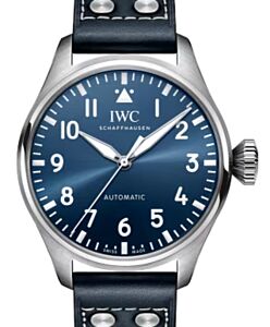 IWC Pilot's Watch Big 43 Stainless Steel Blue Dial Leather Strap IW329303
