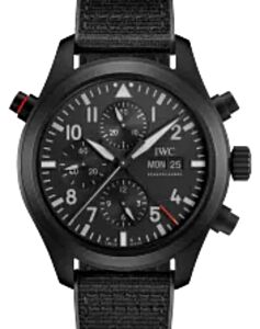 IWC Pilot's Watch Double Chronograph Top Gun Ceratanium 44mm Automatic Ceramic Titanium Black Dial Rubber Strap IW371815 - BRAND NEW