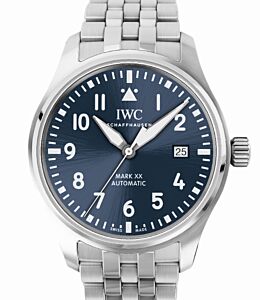 IWC Pilot's Watch Mark XX Steel 40mm Blue Dial Bracelet IW328204