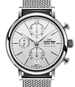 IWC Portofino Chronograph Steel 42mm Silver Plated Dial IW391028 - BRAND NEW