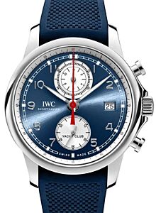 IWC Portugieser Yacht Club Chronograph Stainless Steel Blue Dial & Steel Bezel Rubber Strap IW390507 - BRAND NEW