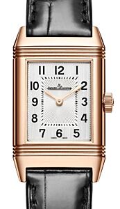 Jaeger-LeCoultre Reverso Classic Monoface Pink Rose Gold 35.78 x 21mm Silver Dial Leather Strap Q2602540 - BRAND NEW