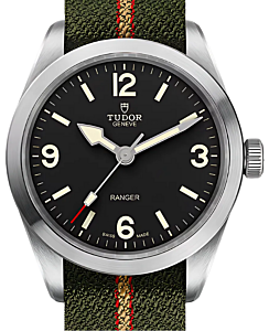 Tudor Ranger Steel 39mm Calibre MT5402  Green Fabric Bracelet Black Dial M79950-0003- BRAND NEW