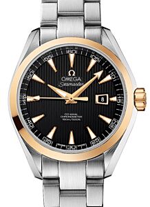 Omega Seamaster Aqua Terra 150M Co-Axial Chronometer 34mm Stainless Steel Yellow Gold Black Dial Steel Bracelet 231.20.34.20.01.004 - BRAND NEW