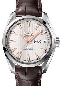 Omega Seamaster Aqua Terra 150M Co-Axial Chronometer Annual Calendar 38.5mm Stainless Steel Silver Dial Alligator Leather Strap 231.13.39.22.02.001 - BRAND NEW