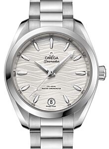 Omega Seamaster Aqua Terra 150M Co-Axial Master Chronometer 34mm Stainless Steel Silver Dial White Gold Index Steel Bracelet 220.10.34.20.02.002 - BRAND NEW