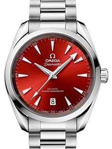 Omega Seamaster Aqua Terra 150M Co-Axial Master Chronometer 38mm Stainless Steel Red Index Dial Steel Bracelet 220.10.38.20.13.003 - BRAND NEW