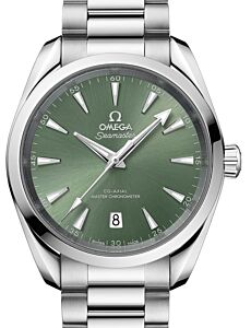 Omega Seamaster Aqua Terra 150M Co-Axial Master Chronometer 38mm Stainless Steel Green Index Dial Steel Bracelet 220.10.38.20.10.002 - BRAND NEW