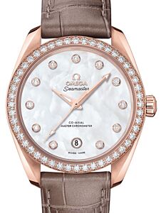 Omega Seamaster Aqua Terra 150M Co-Axial Master Chronometer 38mm Sedna Gold Diamonds White Dial Diamond 220.58.38.20.55.001 - BRAND NEW