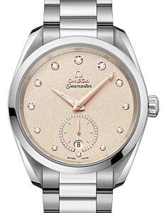 Omega Seamaster Aqua Terra 150M Co-Axial Master Chronometer Small Seconds 38mm Stainless Steel Grey Dial Diamond Set Index Steel Bracelet 220.10.38.20.59.001 - BRAND NEW