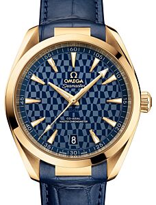 Omega Seamaster Aqua Terra 150M Co-Axial Master Chronometer Yellow Gold 41mm Blue Dial Alligator Leather Strap 522.53.41.21.03.001 - BRAND NEW