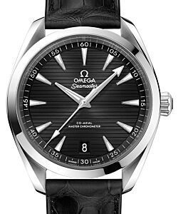 Omega Seamaster Aqua Terra 150M Co-Axial Master Chronometer 41mm Stainless Steel Black Dial Alligator Leather Strap 220.13.41.21.01.001 - BRAND NEW