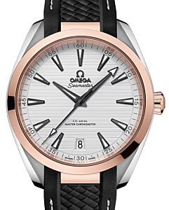 Omega Seamaster Aqua Terra 150M Steel/Sedna? Gold Silver Dial & Rubber Strap 41mm 220.22.41.21.02.001 - BRAND NEW