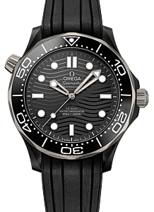 Omega Seamaster Diver 300m 43.5mm Ceramic Black Dial Rubber Strap 210.92.44.20.01.001
