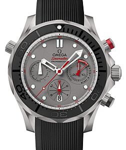 Omega Seamaster Diver 300M Co?Axial Chronometer Chronograph "ETNZ" 44mm Titanium Grey Dial Rubber Strap 212.92.44.50.99.001 - BRAND NEW