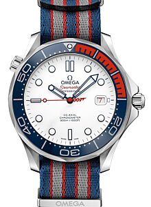 Omega Seamaster Diver 300M Co?Axial Chronometer 41mm Commander's Watch Stainless Steel White Dial & Ceramic Bezel NATO Strap 212.32.41.20.04.001 - BRAND NEW