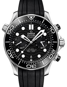 Omega Seamaster Diver 300M 44mm Steel Black Dial Rubber Strap 210.32.44.51.01.001