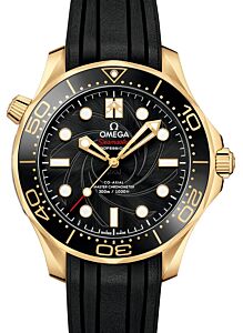 Omega Seamaster Diver 300M Co?Axial Master Chronometer 42mm "James Bond" Limited Edition Set Yellow Gold Black Dial Rubber Strap 210.62.42.20.01.001 - BRAND NEW
