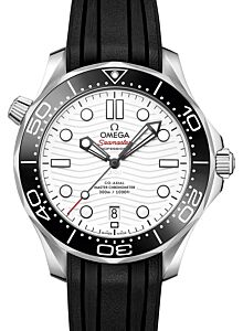 Omega Seamaster Diver 300M 42mm Steel White Dial Rubber Strap 210.32.42.20.04.001