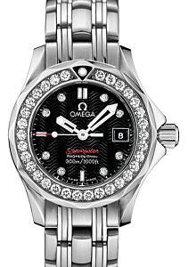 Omega Seamaster Diver 300M Quartz Stainless Steel Black Dial & Diamond Bezel Steel Bracelet 28mm 212.15.28.61.51.001 - BRAND NEW