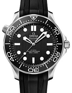 Omega Seamaster Diver 300M Steel Black Dial Rubber Strap 210.32.42.20.01.003