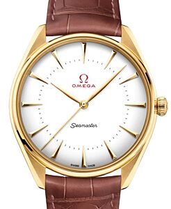 Omega Seamaster Olympic Official Timekeeper 39.5mm Yellow Gold White Dial Leather Strap 522.53.40.20.04.001