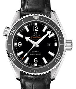 Omega Seamaster Planet Ocean 600M Co-Axial Chronometer 37.5mm Stainless Steel Ceramic Bezel Black Dial Alligator Leather Strap 232.33.38.20.01.001 - BRAND NEW