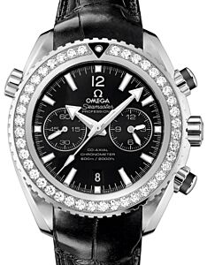 Omega Seamaster Planet Ocean 600M Chronograph 45.5mm Steel/Diamond Black Dial Leather Strap 232.18.46.51.01.001