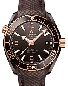 Omega Seamaster Planet Ocean 600M 39.5mm Brown Ceramic Brown Dial Rubber Strap 215.62.40.20.13.001