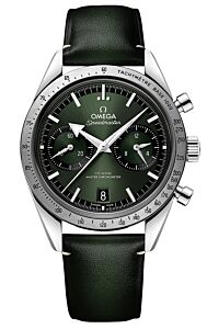Omega Speedmaster '57 Chronograph 40.5mm Green Dial Steel Leather Strap 332.12.41.51.10.001