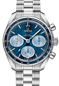 Omega Speedmaster Co-Axial Chronometer Chronograph Steel Blue Dial 324.30.38.50.03.002 - BRAND NEW  
