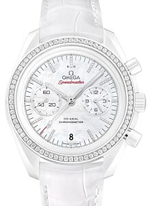 Omega Speedmaster Dark Side of the Moon Co-Axial Chronometer Chronograph 44.25mm Ceramic White Mother Of Pearl Diamond Dial & Bezel Leather Strap 311.98.44.51.55.001 - BRAND NEW