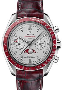 Omega Speedmaster Two Counters Moonphase Co?Axial Master Chronometer Moonphase Chronograph 44.25mm Platinum Grey Dial Leather Strap 304.93.44.52.99.001 - BRAND NEW