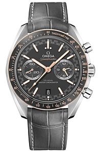 Omega Speedmaster Two Counters Racing 44.25mm Steel Grey Dial Leather Strap 329.23.44.51.06.001