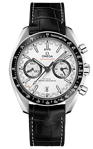 Omega Speedmaster Two Counters Racing 44.25mm Steel White Dial Leather Strap 329.33.44.51.04.001