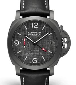 Panerai Luminor Luna Rossa GMT Titanium DLC 44mm Grey Dial Leather Strap PAM01036 - BRAND NEW