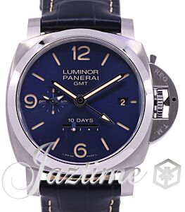 Panerai Luminor GMT 10 Days Stainless Steel 44mm Blue Dial Alligator Leather Strap PAM00986 - BRAND NEW