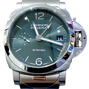 Panerai Luminor Quaranta BiTempo Steel 40mm Green Dial PAM01640