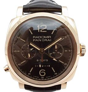 Panerai Radiomir 1940 Chrono Monopulsante 8 Days GMT Oro Rosso Brown Dial PAM00502