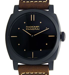 Panerai Radiomir Black Ceramic 48mm Black Dial Leather Strap PAM00577