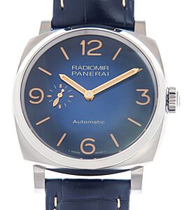 Panerai Radiomir Titanium 45mm Blue Dial Leather Strap PAM01078