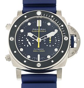 Panerai Submersible Chrono Mike Horn Edition Titanium 47mm Blue Dial Rubber Strap PAM01291