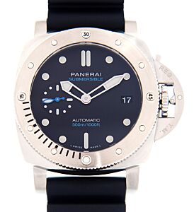 Panerai Submersible Steel 42mm Black Dial Rubber Strap PAM00973