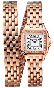 Panthere de Cartier Small Quartz Rose Gold Diamond Bezel Double Loop WJPN0069