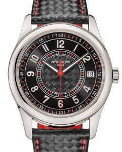 Patek Philippe Calatrava Date Sweep Seconds White Gold Black Carbon Motif Dial Red 6007G-010 - BRAND NEW