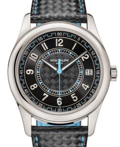Patek Philippe Calatrava Date Sweep Seconds White Gold Black Carbon Motif Dial Sky Blue 6007G-011 - BRAND NEW