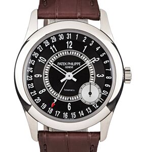 Patek Philippe Calatrava White Gold 39mm Black Tiffany & Co Dial 6006G-001