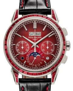 Patek Philippe Grand Complications Chronograph Perpetual Calendar Platinum Ruby Set Red Dial 5271/12P-010 - BRAND NEW
